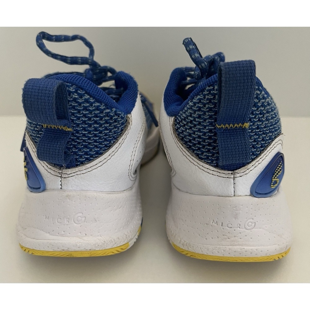 Under Armour Curry Kids Basketball Shoes Blue Yellow White 3027627-400 Size 3.5Y - Picture 5 of 9